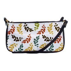 Colorful Leaves Seamless Wallpaper Pattern Background Shoulder Clutch Bags by Simbadda