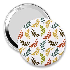 Colorful Leaves Seamless Wallpaper Pattern Background 3  Handbag Mirrors by Simbadda