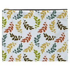 Colorful Leaves Seamless Wallpaper Pattern Background Cosmetic Bag (xxxl)  by Simbadda