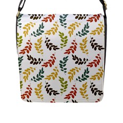 Colorful Leaves Seamless Wallpaper Pattern Background Flap Messenger Bag (l)  by Simbadda