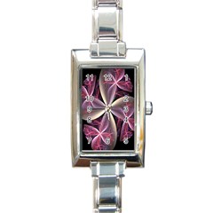 Pink And Cream Fractal Image Of Flower With Kisses Rectangle Italian Charm Watch by Simbadda