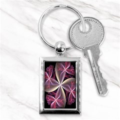 Pink And Cream Fractal Image Of Flower With Kisses Key Chains (rectangle)  by Simbadda