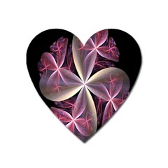 Pink And Cream Fractal Image Of Flower With Kisses Heart Magnet by Simbadda