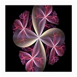 Pink And Cream Fractal Image Of Flower With Kisses Medium Glasses Cloth (2-Side) Front