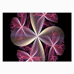 Pink And Cream Fractal Image Of Flower With Kisses Large Glasses Cloth (2-side) by Simbadda