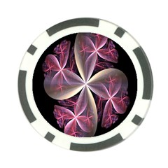 Pink And Cream Fractal Image Of Flower With Kisses Poker Chip Card Guard by Simbadda