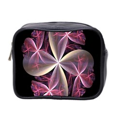 Pink And Cream Fractal Image Of Flower With Kisses Mini Toiletries Bag 2-side by Simbadda