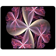 Pink And Cream Fractal Image Of Flower With Kisses Fleece Blanket (medium)  by Simbadda