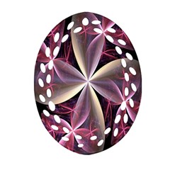 Pink And Cream Fractal Image Of Flower With Kisses Ornament (oval Filigree) by Simbadda