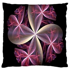 Pink And Cream Fractal Image Of Flower With Kisses Large Cushion Case (two Sides) by Simbadda