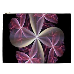 Pink And Cream Fractal Image Of Flower With Kisses Cosmetic Bag (xxl)  by Simbadda