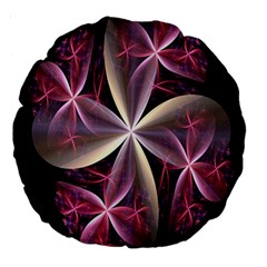 Pink And Cream Fractal Image Of Flower With Kisses Large 18  Premium Round Cushions by Simbadda