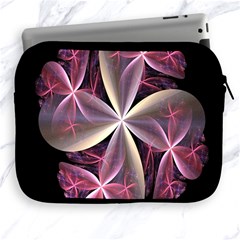 Pink And Cream Fractal Image Of Flower With Kisses Apple Ipad 2/3/4 Zipper Cases by Simbadda