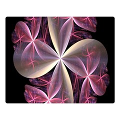 Pink And Cream Fractal Image Of Flower With Kisses Double Sided Flano Blanket (large)  by Simbadda