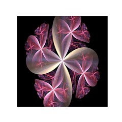 Pink And Cream Fractal Image Of Flower With Kisses Small Satin Scarf (square) by Simbadda