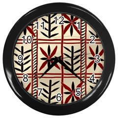 Abstract A Colorful Modern Illustration Pattern Wall Clocks (Black)