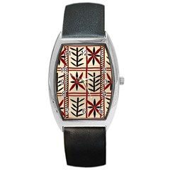 Abstract A Colorful Modern Illustration Pattern Barrel Style Metal Watch