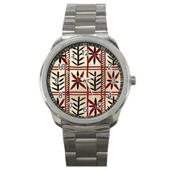 Abstract A Colorful Modern Illustration Pattern Sport Metal Watch