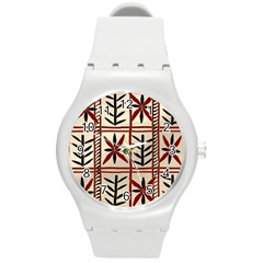 Abstract A Colorful Modern Illustration Pattern Round Plastic Sport Watch (M)