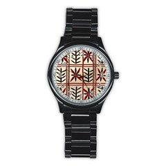 Abstract A Colorful Modern Illustration Pattern Stainless Steel Round Watch