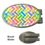 Abstract Pattern Colorful Wallpaper Background Money Clips (Oval)  Front