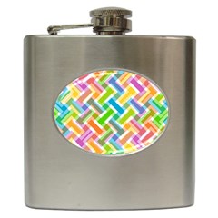 Abstract Pattern Colorful Wallpaper Background Hip Flask (6 Oz) by Simbadda