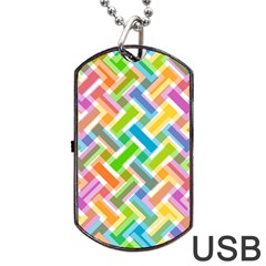 Abstract Pattern Colorful Wallpaper Background Dog Tag Usb Flash (one Side) by Simbadda