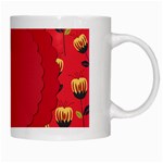 Floral Roses Pattern Background Seamless White Mugs Right