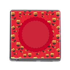 Floral Roses Pattern Background Seamless Memory Card Reader (square) by Simbadda