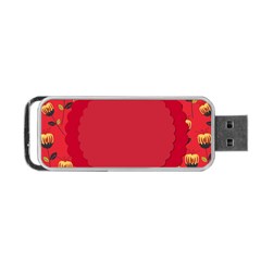 Floral Roses Pattern Background Seamless Portable Usb Flash (two Sides) by Simbadda