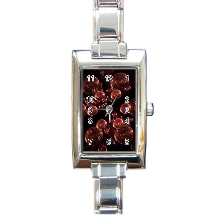 Fractal Chocolate Balls On Black Background Rectangle Italian Charm Watch