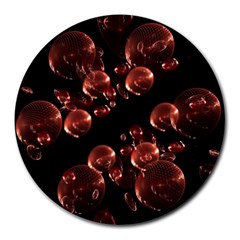 Fractal Chocolate Balls On Black Background Round Mousepads by Simbadda