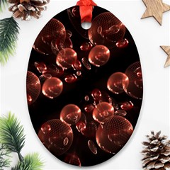 Fractal Chocolate Balls On Black Background Ornament (Oval)