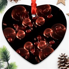 Fractal Chocolate Balls On Black Background Ornament (Heart)