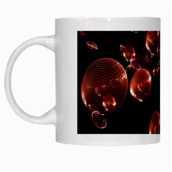 Fractal Chocolate Balls On Black Background White Mugs