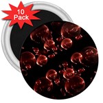 Fractal Chocolate Balls On Black Background 3  Magnets (10 pack)  Front