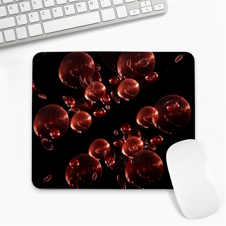 Fractal Chocolate Balls On Black Background Large Mousepads