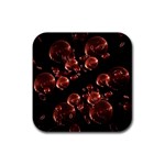 Fractal Chocolate Balls On Black Background Rubber Coaster (Square)  Front