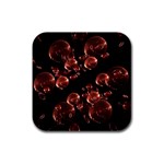 Fractal Chocolate Balls On Black Background Rubber Square Coaster (4 pack)  Front