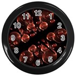 Fractal Chocolate Balls On Black Background Wall Clocks (Black) Front