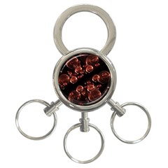 Fractal Chocolate Balls On Black Background 3-Ring Key Chains