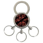 Fractal Chocolate Balls On Black Background 3-Ring Key Chains Front