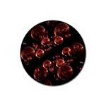 Fractal Chocolate Balls On Black Background Rubber Coaster (Round)  Front