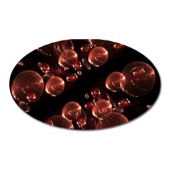 Fractal Chocolate Balls On Black Background Oval Magnet by Simbadda