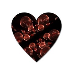 Fractal Chocolate Balls On Black Background Heart Magnet by Simbadda