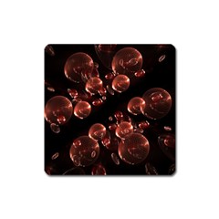 Fractal Chocolate Balls On Black Background Square Magnet by Simbadda