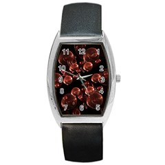 Fractal Chocolate Balls On Black Background Barrel Style Metal Watch by Simbadda