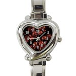 Fractal Chocolate Balls On Black Background Heart Italian Charm Watch Front