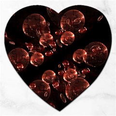 Fractal Chocolate Balls On Black Background Jigsaw Puzzle (Heart)