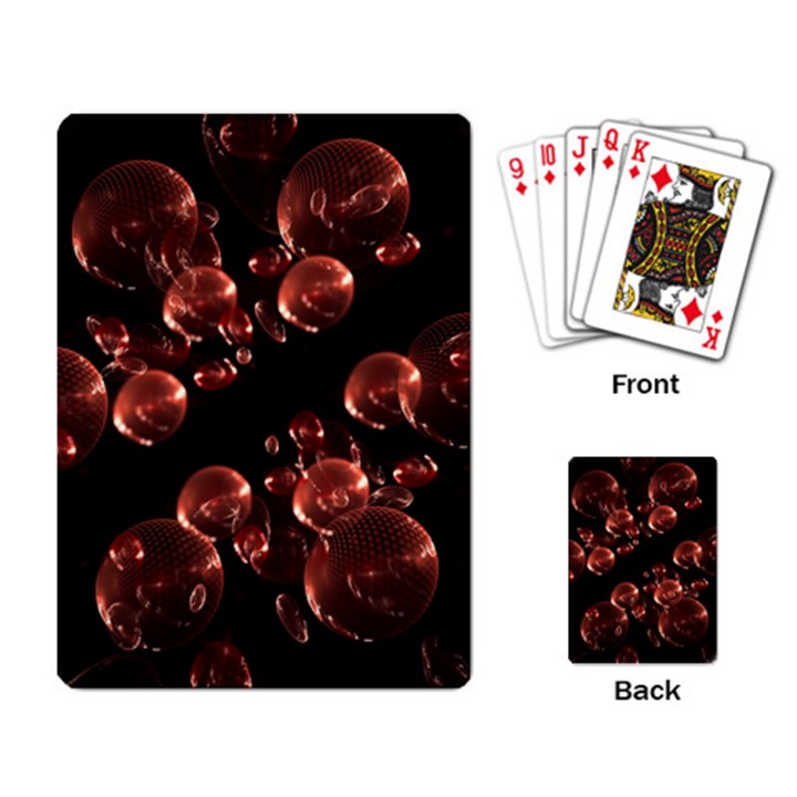 Fractal Chocolate Balls On Black Background Playing Card